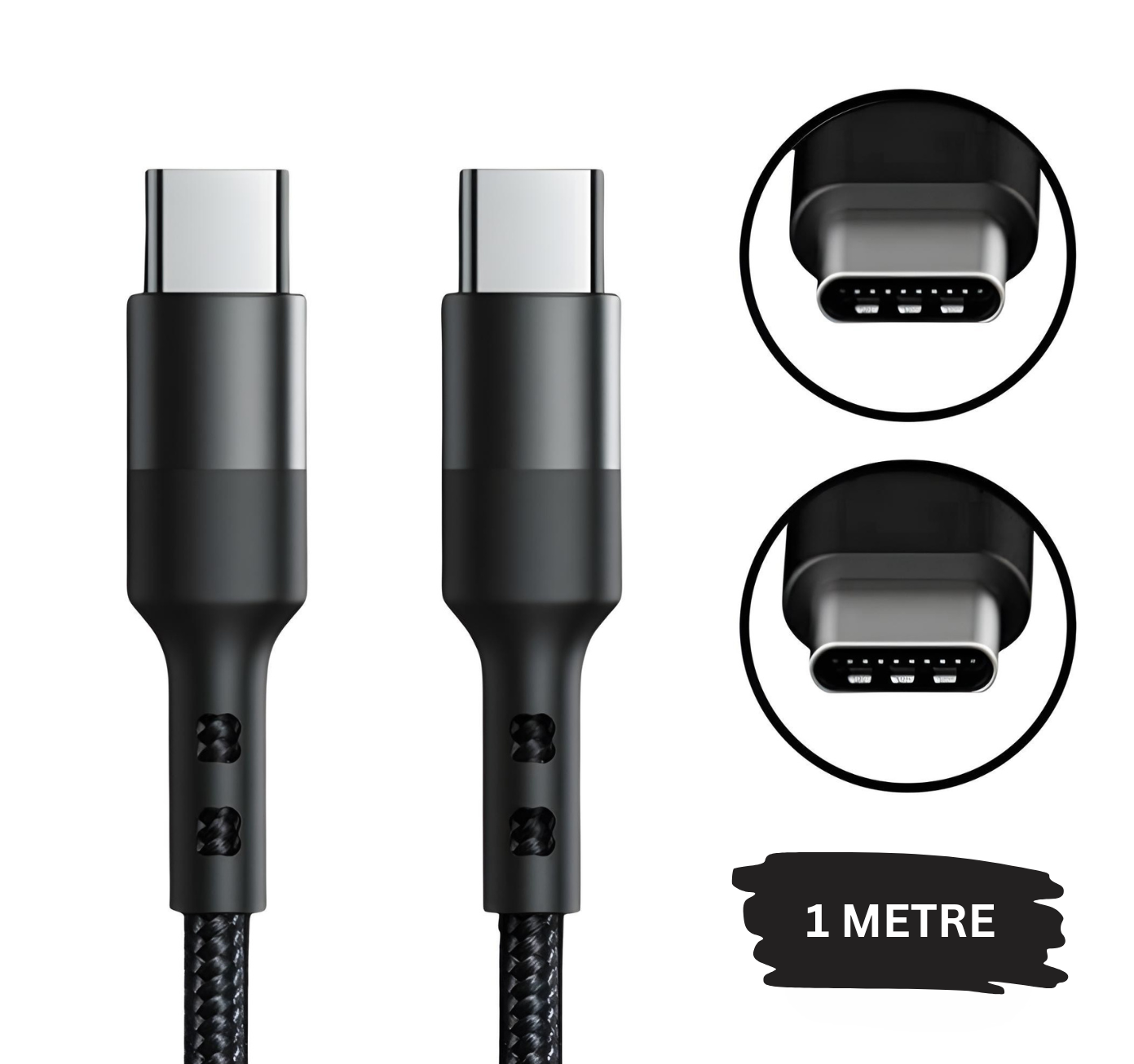 USB C To USB C Braided Cable - 1 Metre (60W)
