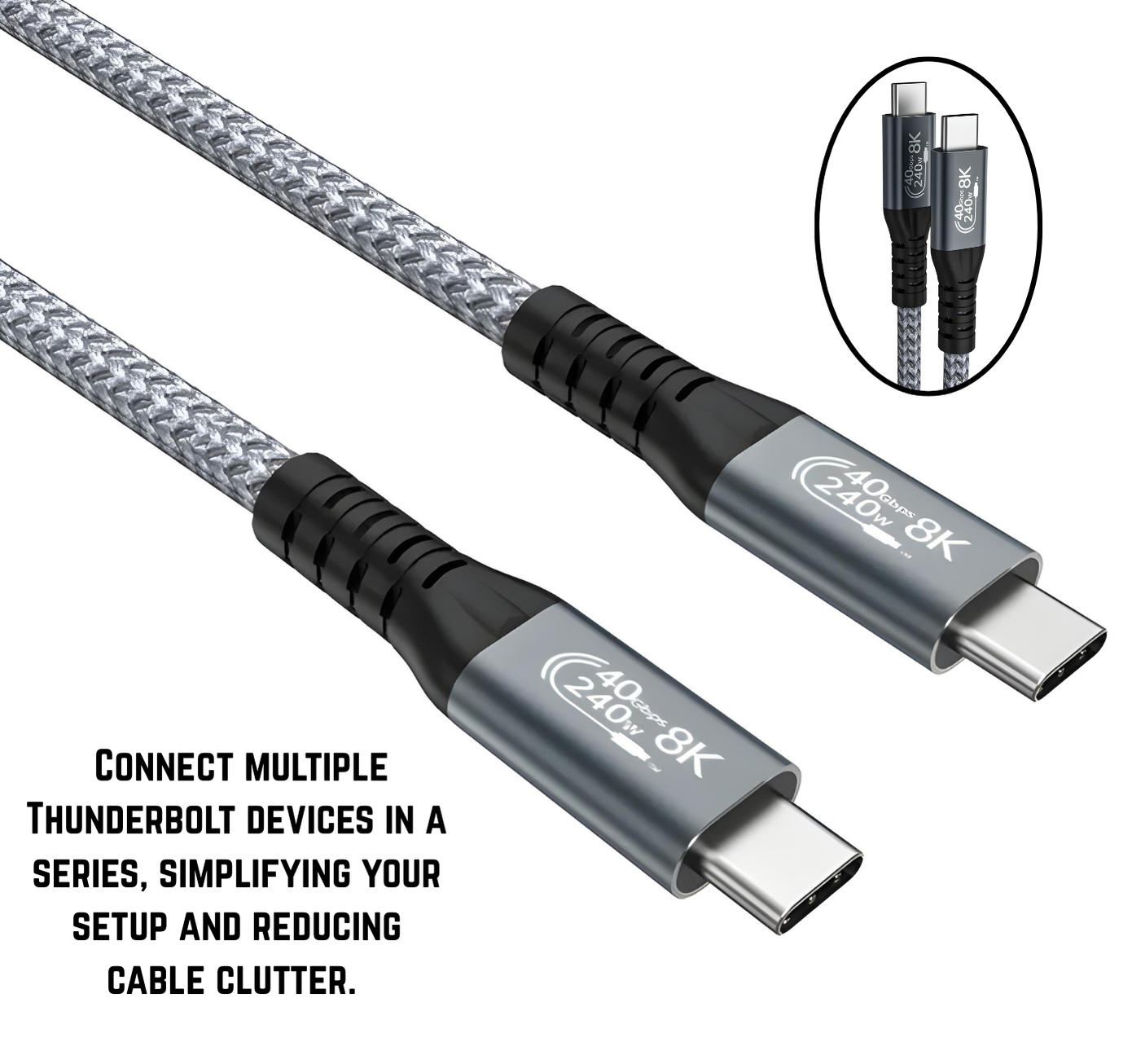 USB-C to USB-C Thunderbolt 4 240W Cable (1 Mtr)