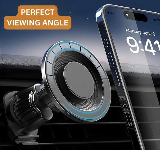 MagSafe Car Phone Holder | Heavy-Duty Vent Mount with Secure Suction Turbo Cables