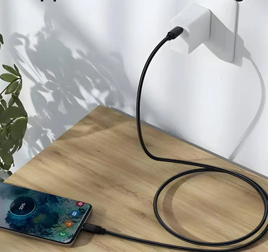 USB C To USB C Braided Cable - 1 Metre (60W) Turbo Cables