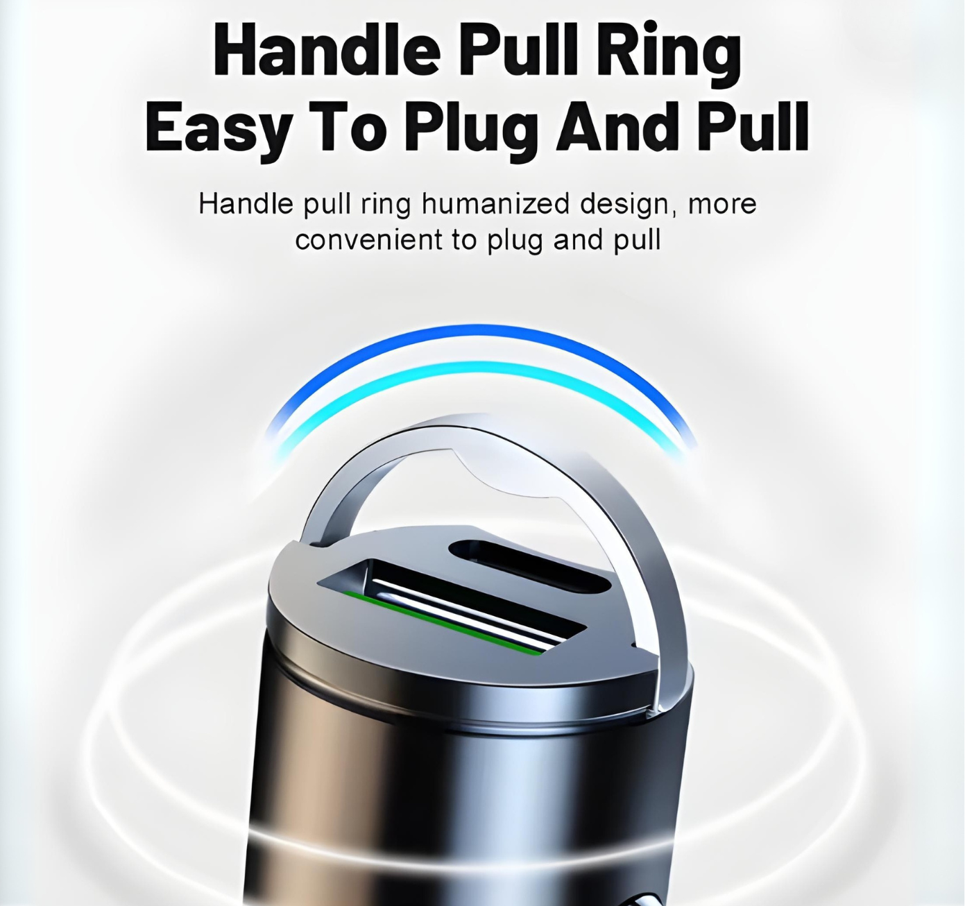 100W PD & QC 3.0 Dual-Port Fast Car Charger | USB-C & USB-A Metal Adapter with Easy Pull Ring | Quick Charge