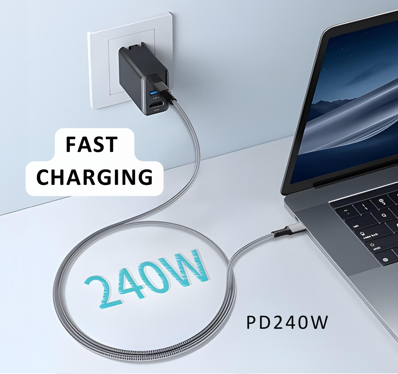 USB-C to USB-C Thunderbolt 4 240W Cable (1 Mtr)