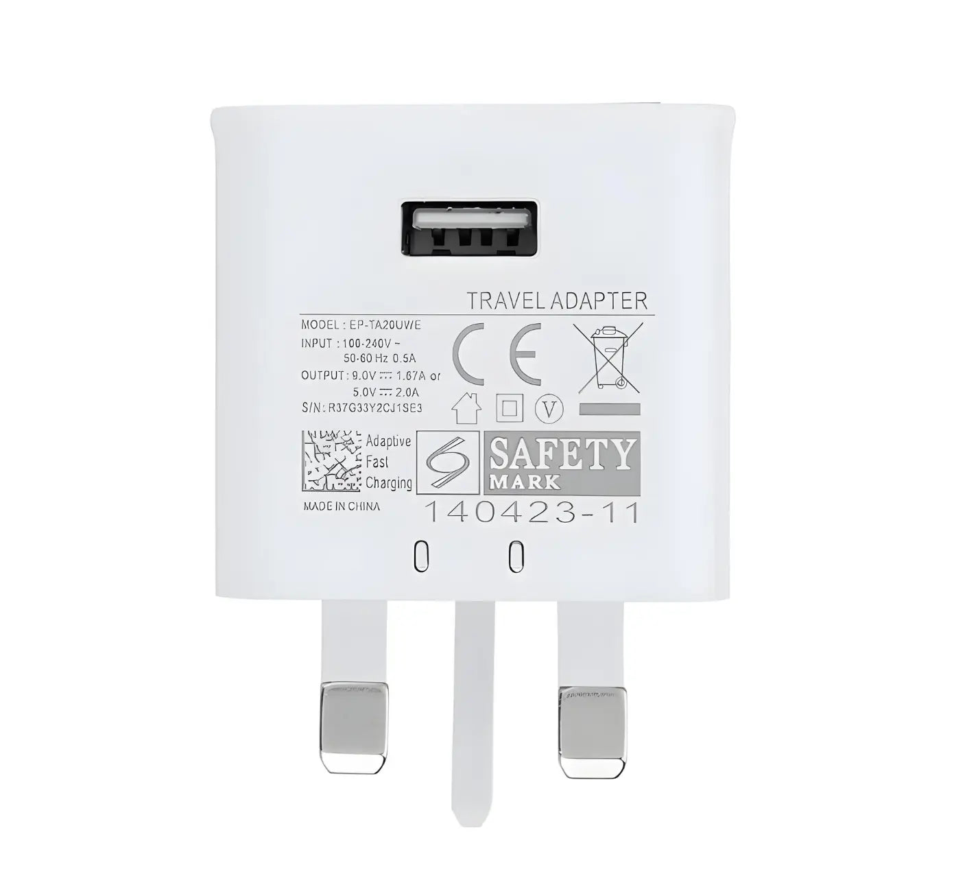 Compact Power Adaptor USB - 2A Mains Plug (240v) Turbo Cables