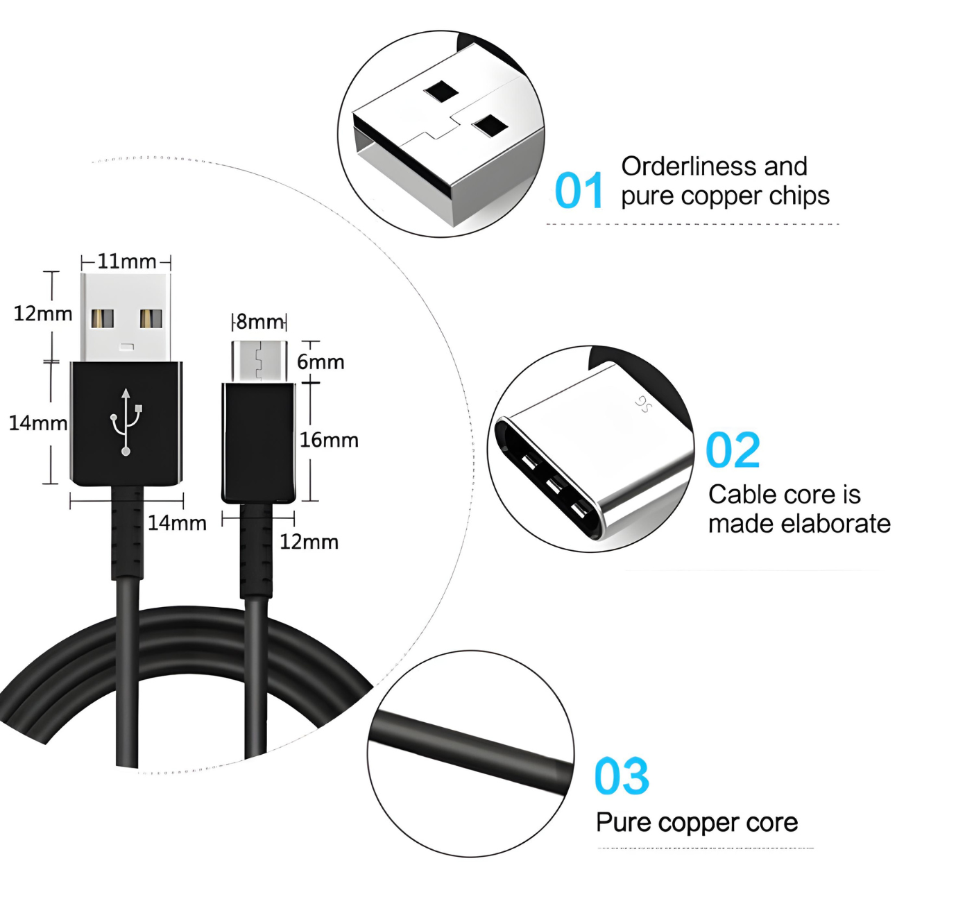 USB C To USB Cable - 2 Metre