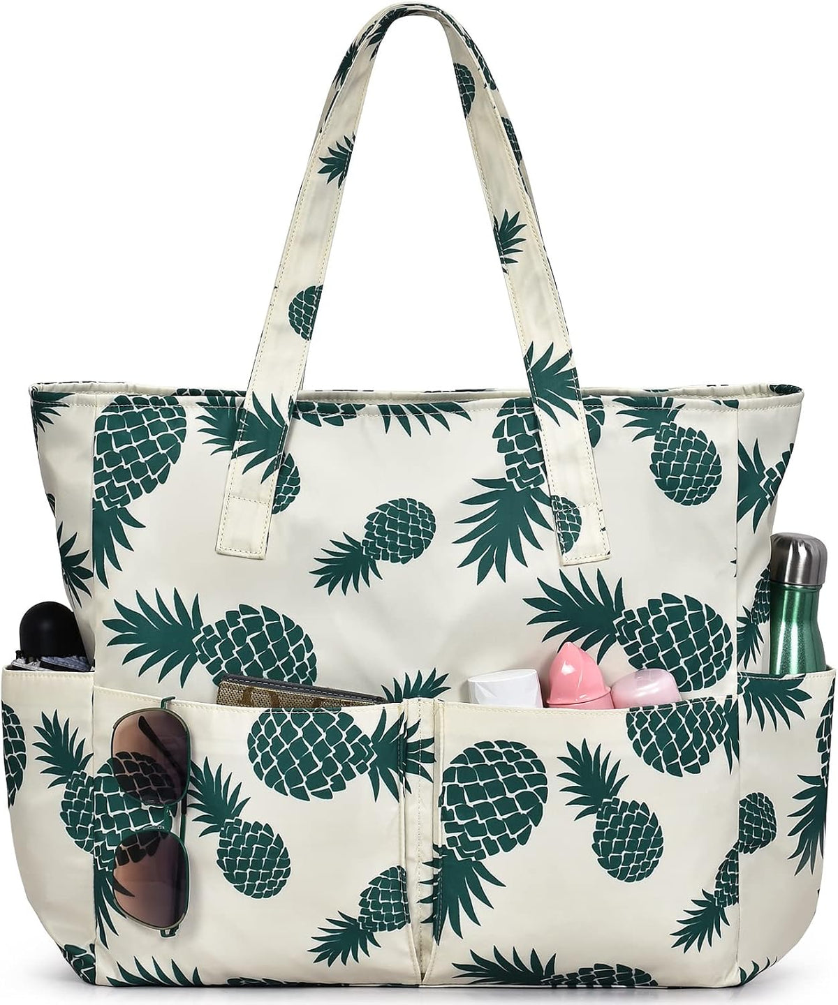 Turbo Cables – Large Waterproof Beach Tote Bag with Zipper | Sandproof Design for Travel & Vacation Essentials