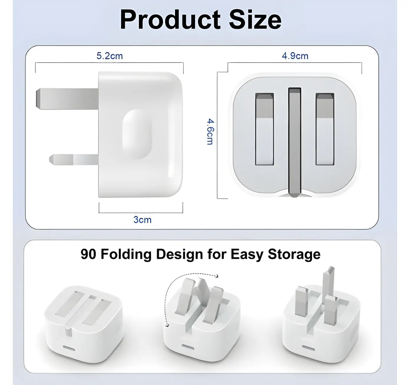 Compact Power Adaptor USB C - 20w (240v) Turbo Cables