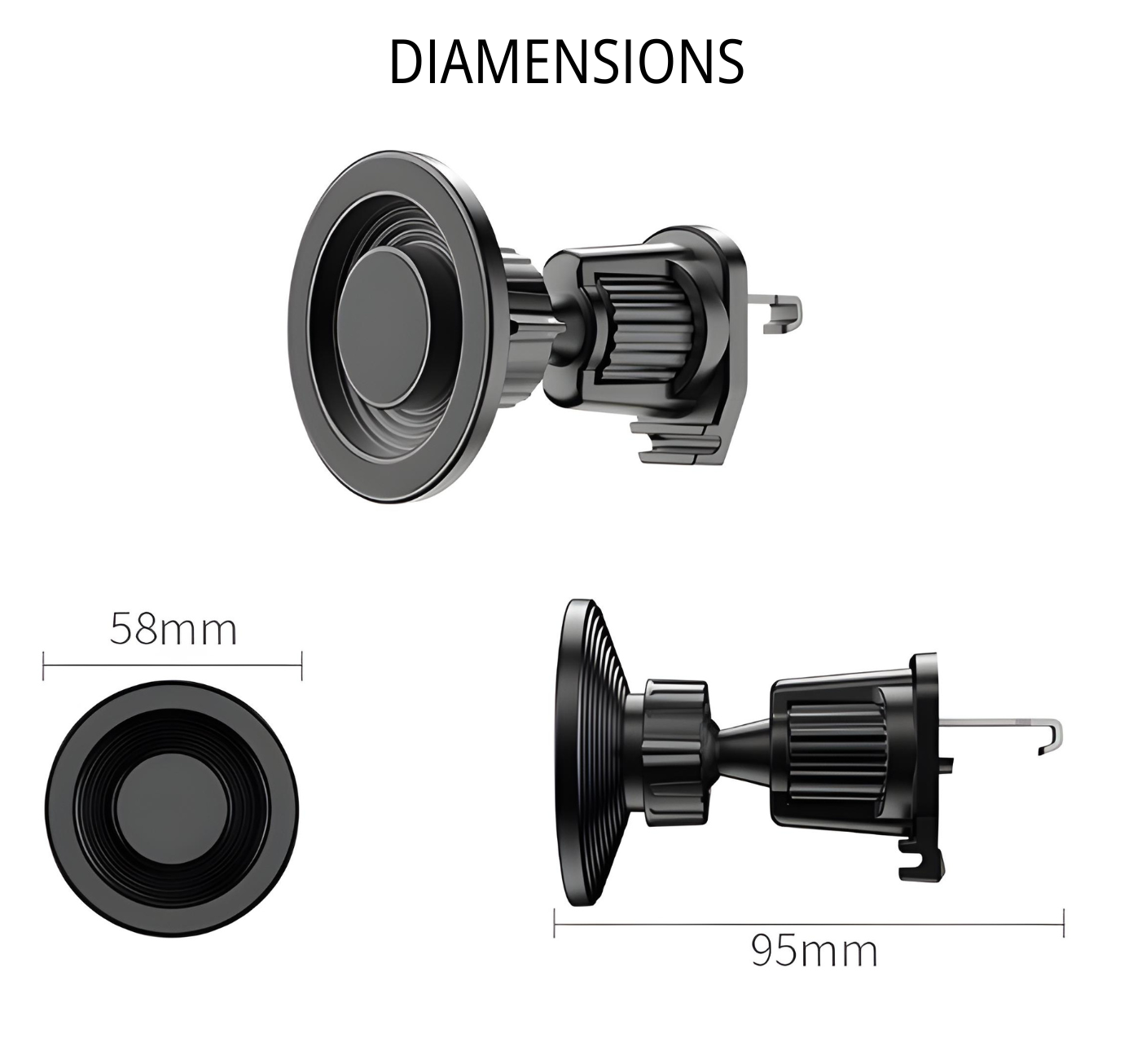 MagSafe Car Phone Holder | Heavy-Duty Vent Mount with Secure Suction
