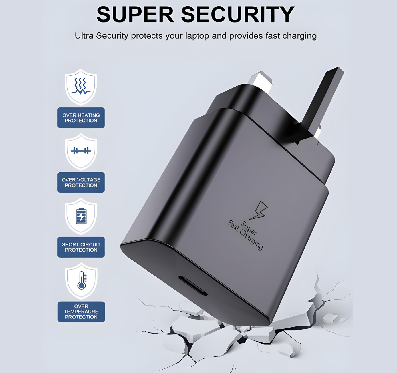 Compact Power Adaptor USB C - 45w Fast Charging (240v)