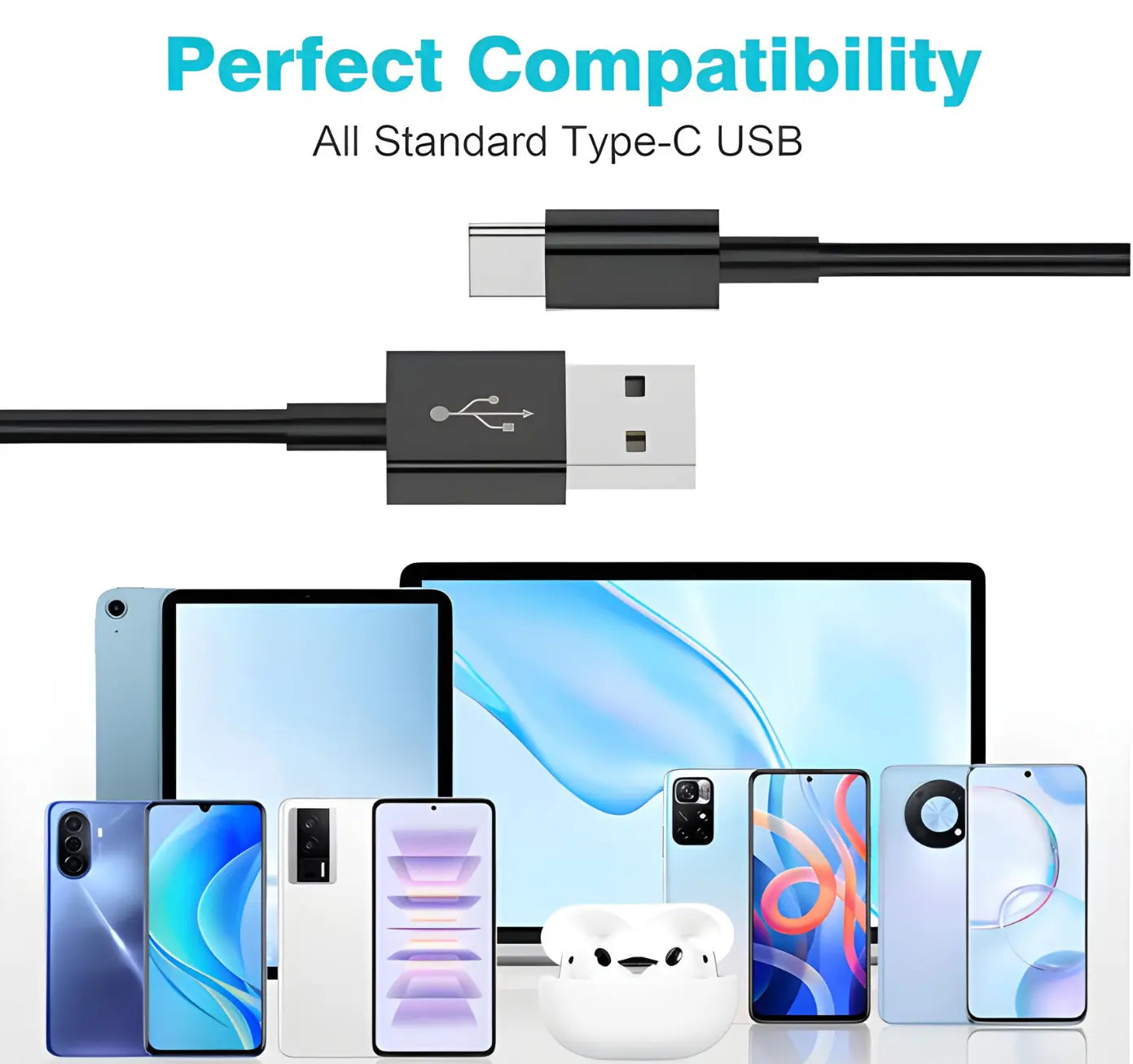 USB C To USB Cable - 1 Metre Turbo Cables