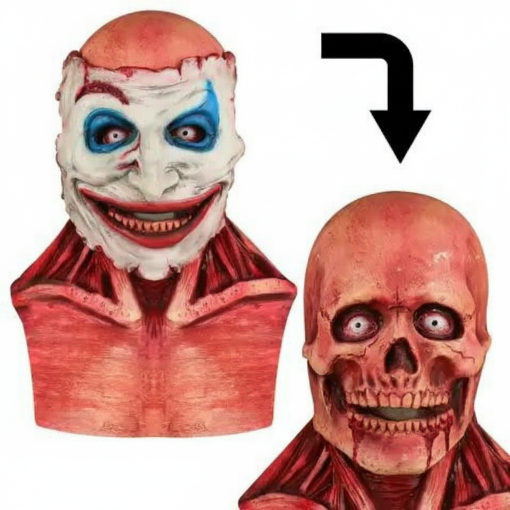 Turbo Cables – Creepy Clown | Scary Halloween Mask with Removable Layer | Full Face Design for Terrifying Costume Looks