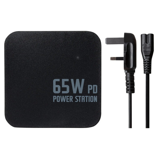 Maplin 4 Port (1 x USB-C PD / 3 x USB-A 3.0 QC) 65W GaN USB Laptop Charger with 1.2m Cable Maplin