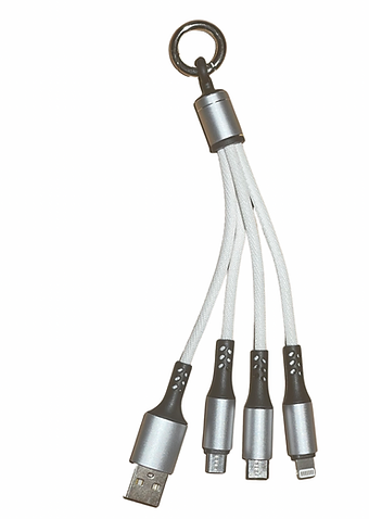 3-IN-1 Multi-Head USB Charging Cable-Keyring.