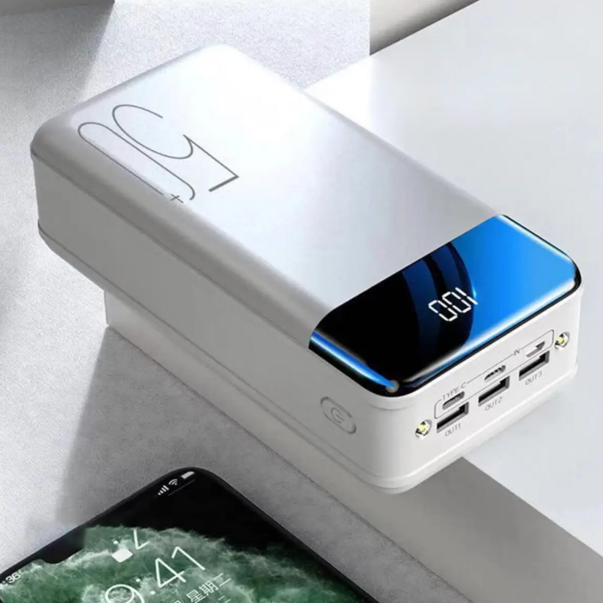Turbo Cables – Ultra-Power Bank | 100,000mAh Portable Charger with Fast Charging Ports | Reliable Emergency Power Source for Travel