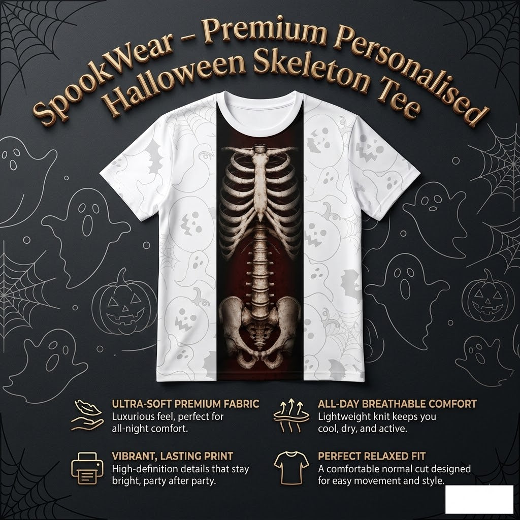 Turbo Cables – Premium Personalised Halloween Skeleton Tee
