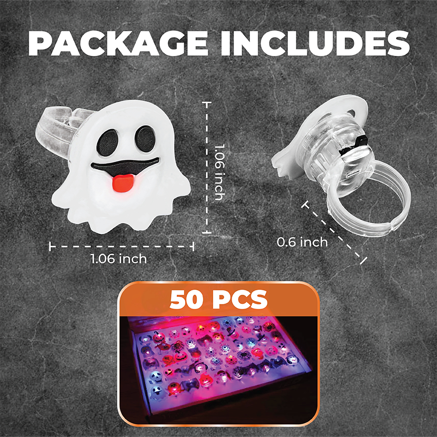 Turbo Cables – Halloween Glow Rings Party Pack - 50 Pcs