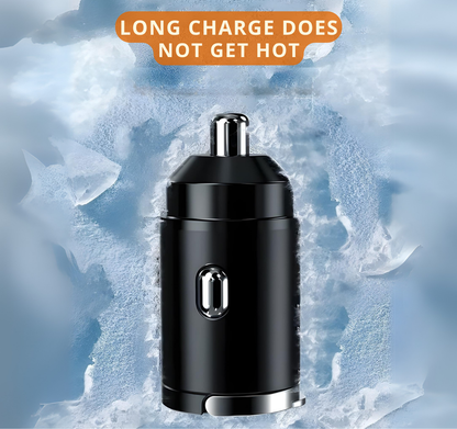 100W PD & QC 3.0 Dual-Port Fast Car Charger | USB-C & USB-A Metal Adapter with Easy Pull Ring | Quick Charge