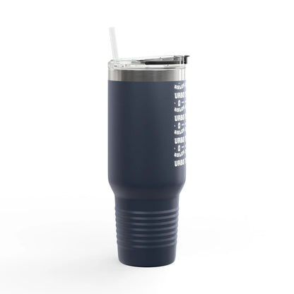 40oz Insulated Travel Mug — Stainless Lid & Straw Printify