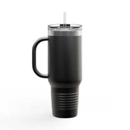 40oz Insulated Travel Mug — Stainless Lid & Straw Printify