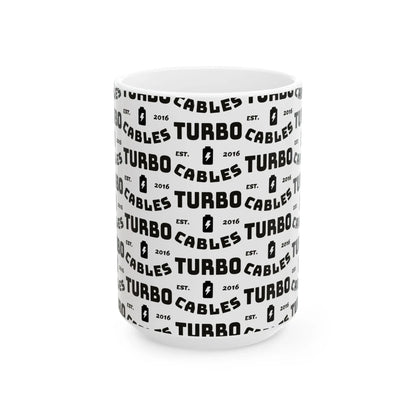 Turbo Cables Branded Ceramic Mug (11oz, 15oz) Printify