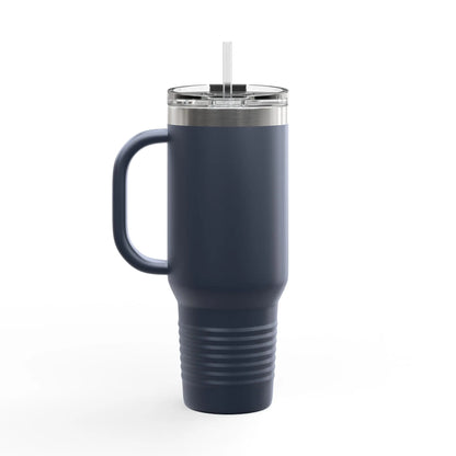 40oz Insulated Travel Mug — Stainless Lid & Straw Printify