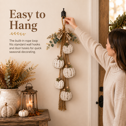 Turbo Cables – Rustic White Pumpkin Hanging Swag