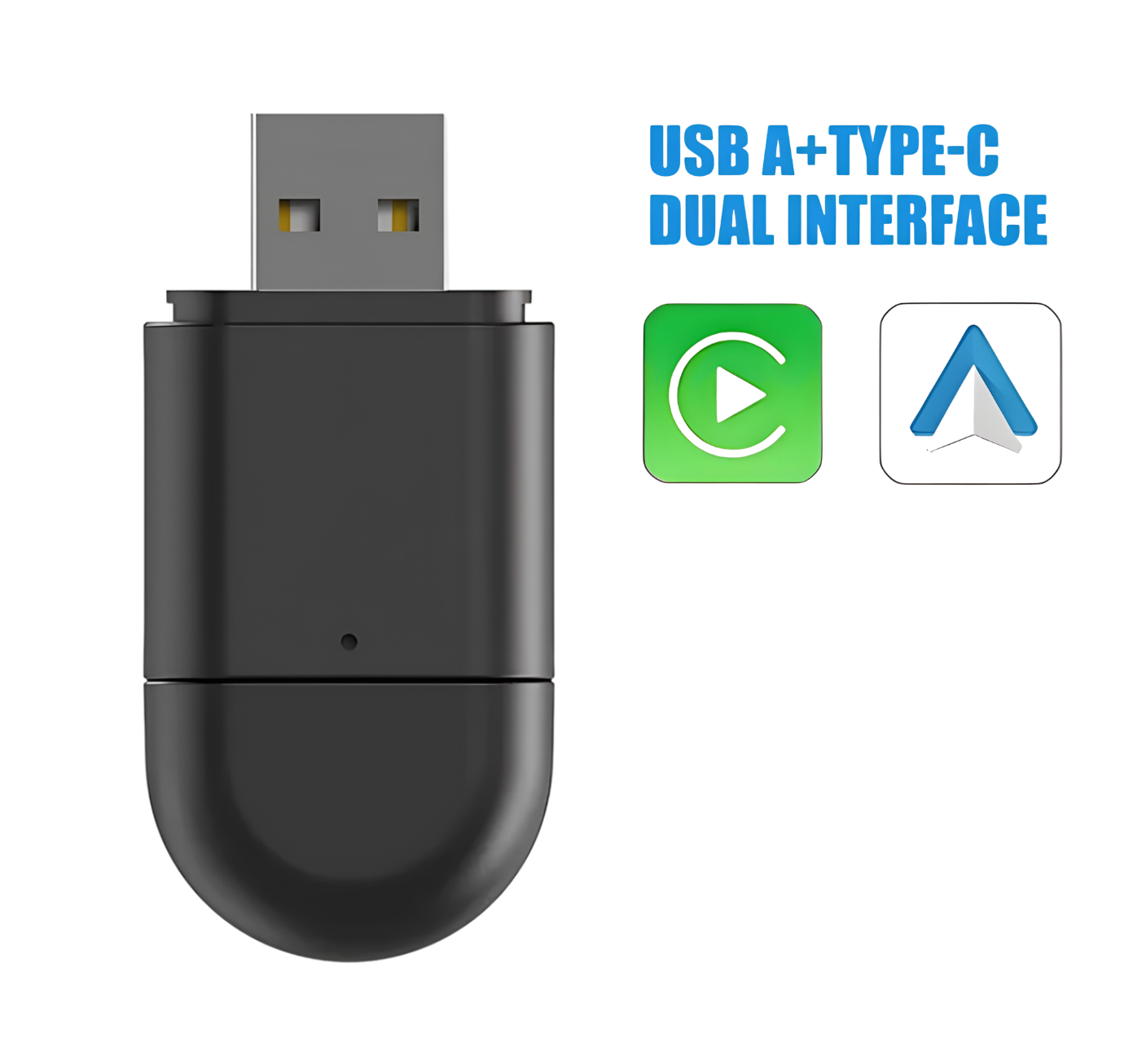2-in-1 Wireless CarPlay & Android Auto Adapter | Dual USB-A + USB-C Interface | Bluetooth Plug & Play Turbo Cables
