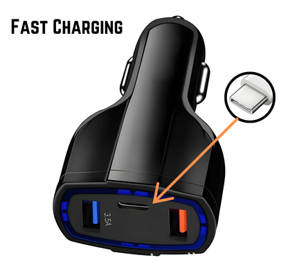 Car Charger Triple USB - 12V (QC 3.0)