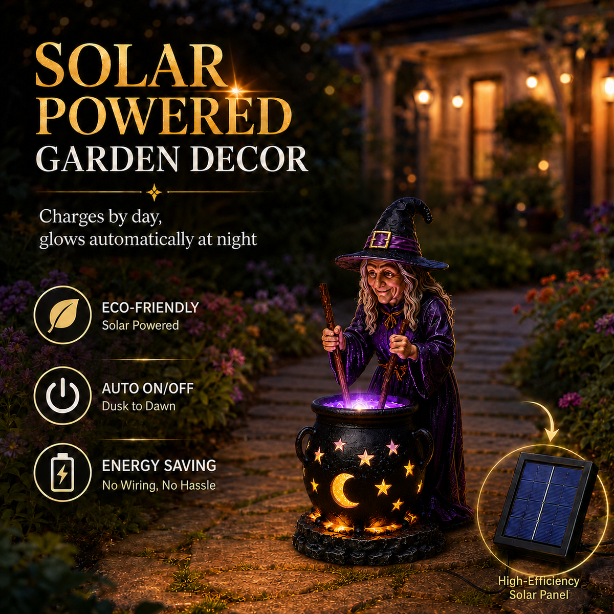 Turbo Cables – Outdoor Magical Cauldron Garden Light