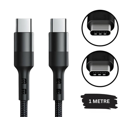 USB C To USB C Braided Cable - 1 Metre (60W) Turbo Cables
