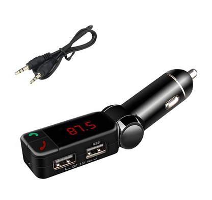 FM Transmitter with Bluetooth and Dual USB Car Charger
