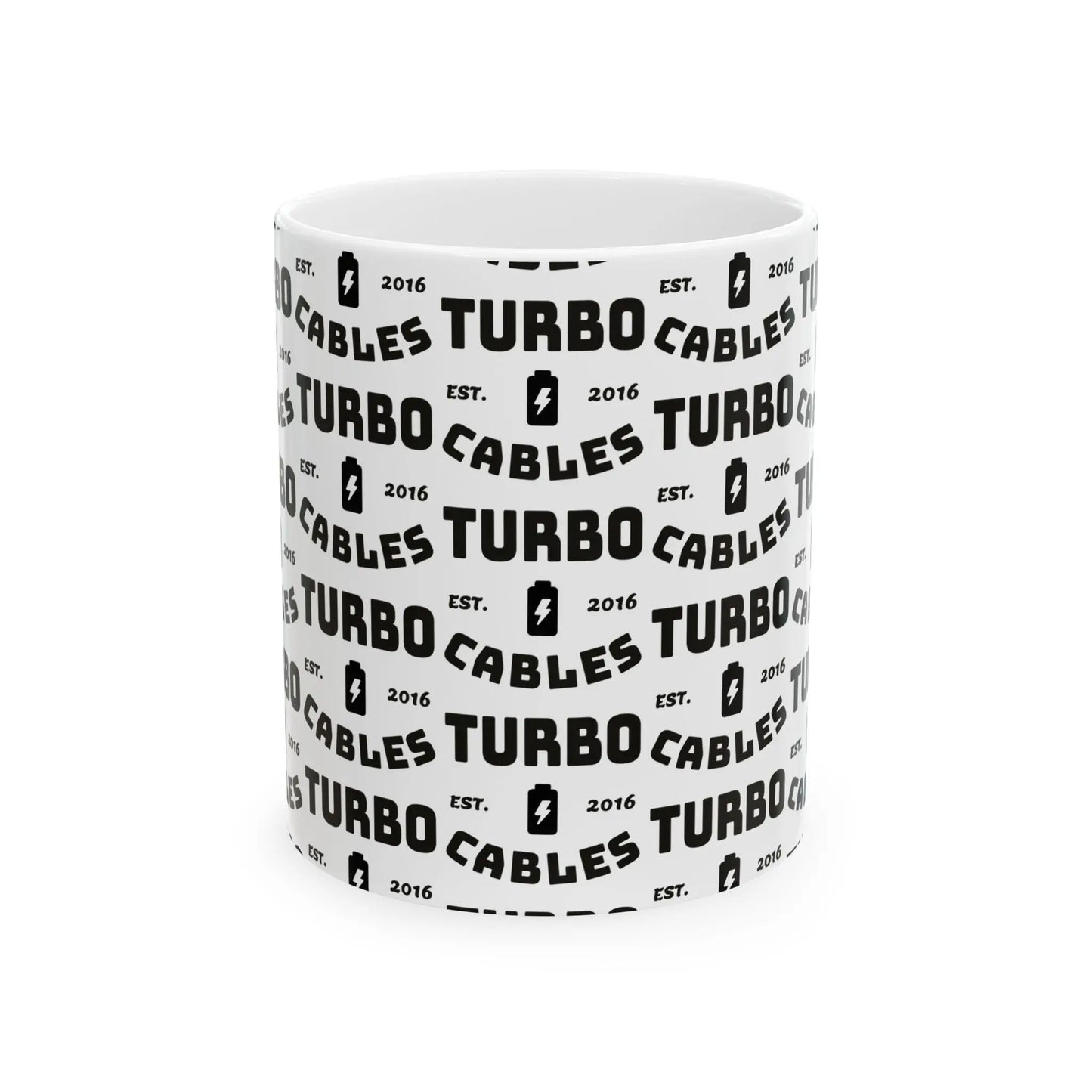 Turbo Cables Branded Ceramic Mug (11oz, 15oz) Printify