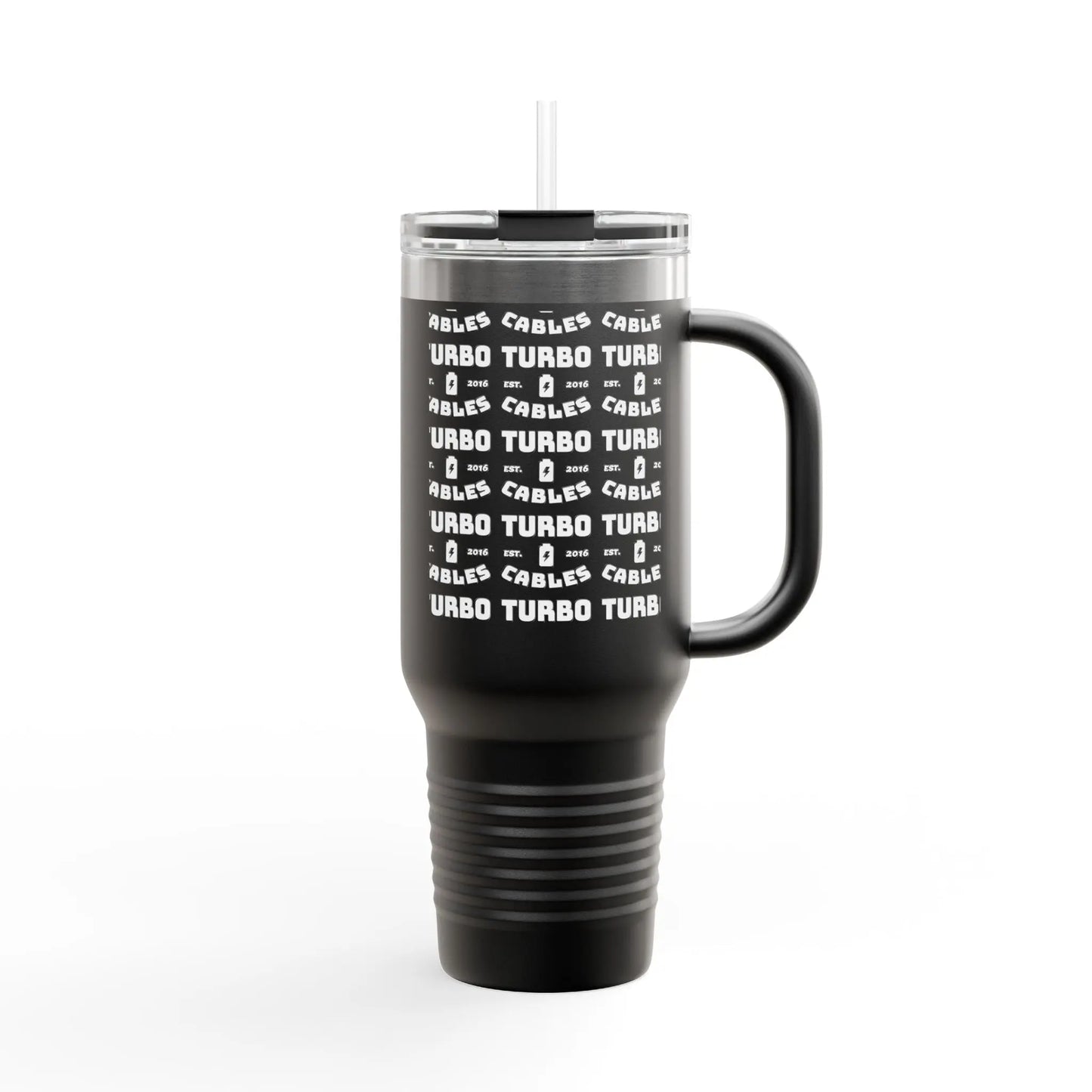 40oz Insulated Travel Mug — Stainless Lid & Straw Printify