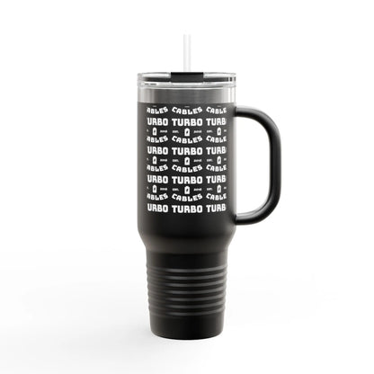 40oz Insulated Travel Mug — Stainless Lid & Straw Printify