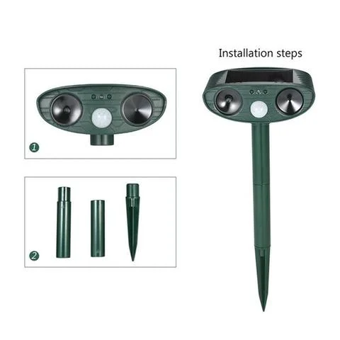 Ultrasonic Solar Deer Repeller – Motion Sensor Animal Deterrent for Garden & Yard Turbo Cables