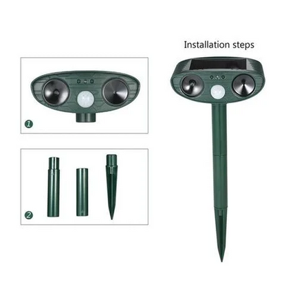 Ultrasonic Solar Deer Repeller – Motion Sensor Animal Deterrent for Garden & Yard Turbo Cables