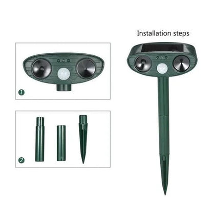 Ultrasonic Solar Deer Repeller – Motion Sensor Animal Deterrent for Garden & Yard Turbo Cables