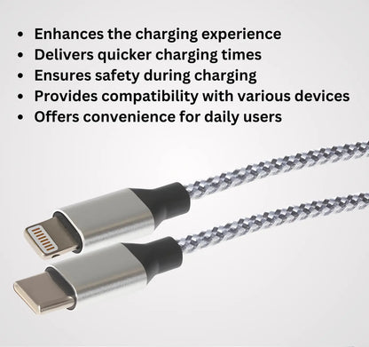 Lightning To USB C Cable - 1 Metre (30W) Turbo Cables