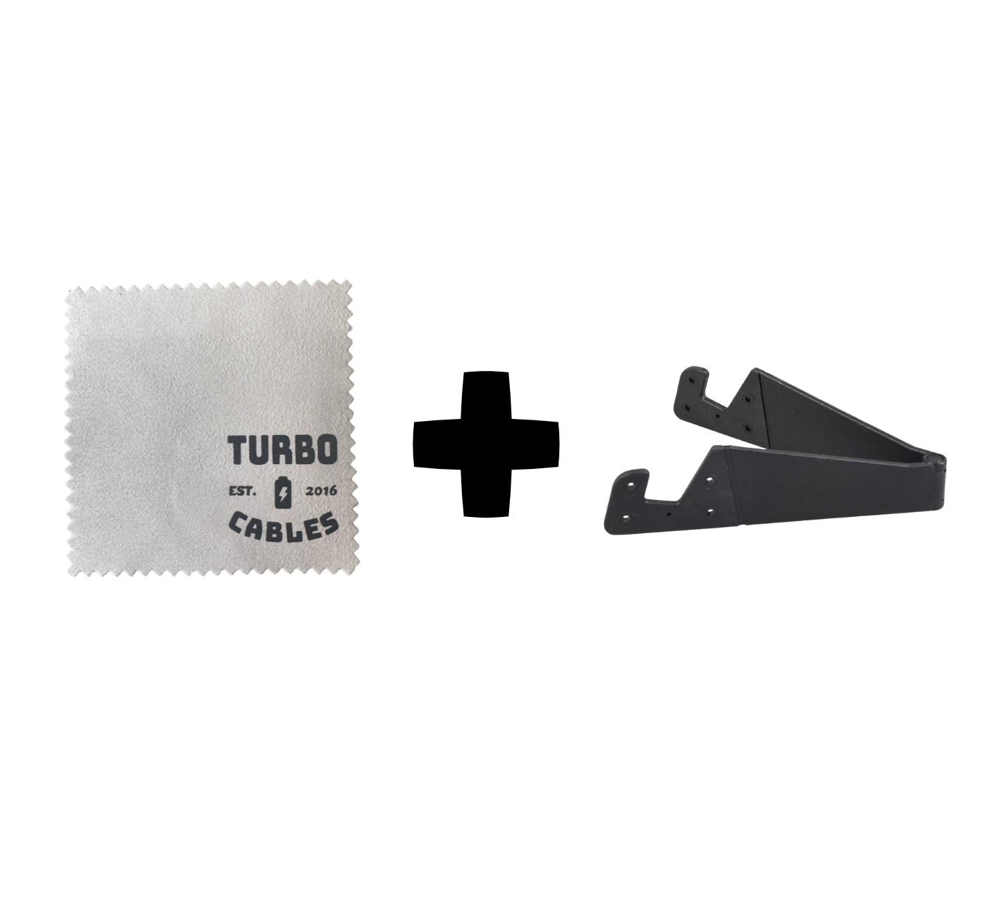 Premium Screen Cleaning Cloth + Folding Phone Stand