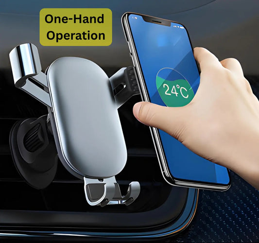 One-Hand Gravity-Link Car Phone Holder | Air Vent Mount for Hands-Free Driving Turbo Cables