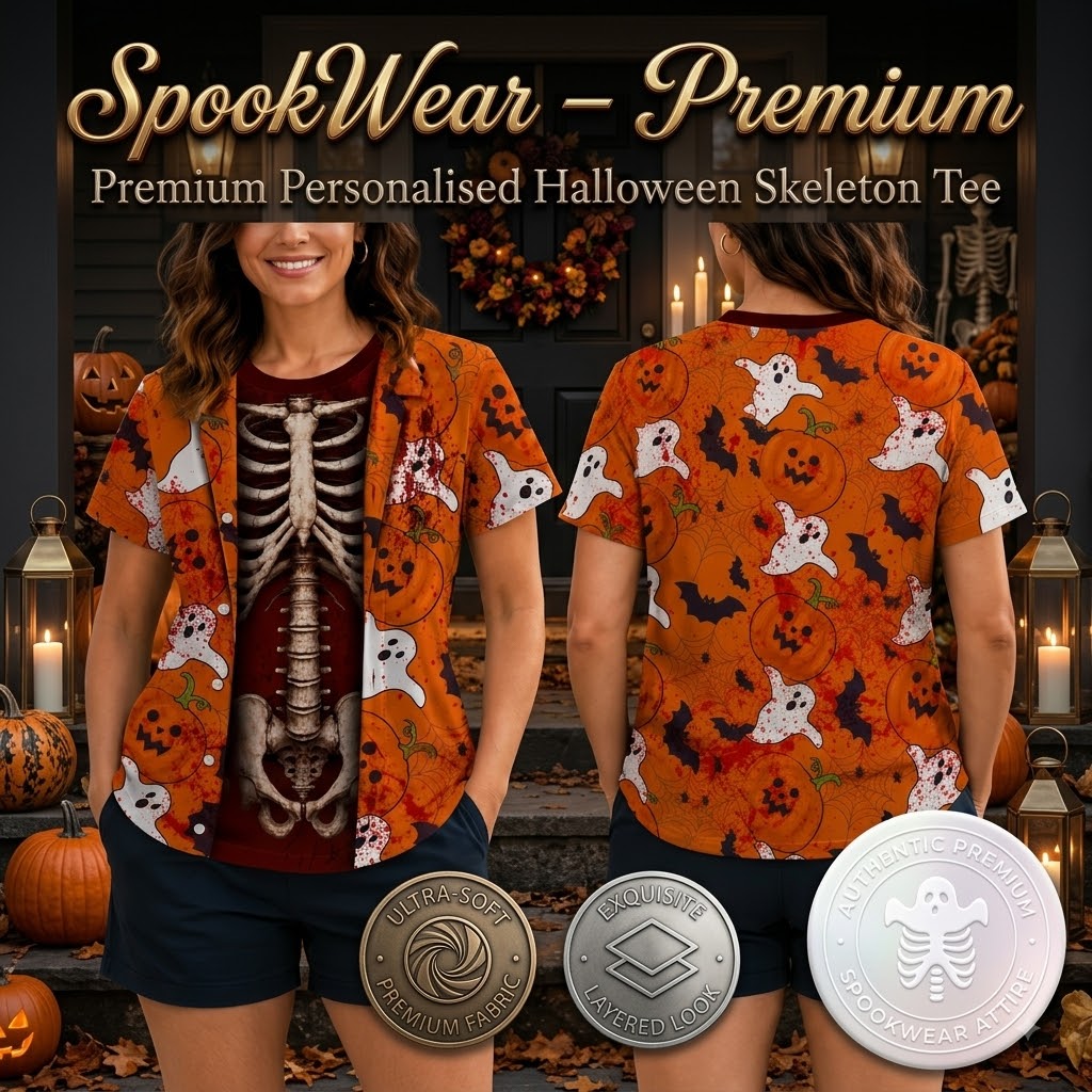 Turbo Cables – Premium Personalised Halloween Skeleton Tee