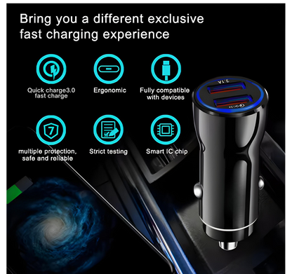 Dual USB Car Charger | 12V Sleek Fit Adapter with 3.1A Fast Charge