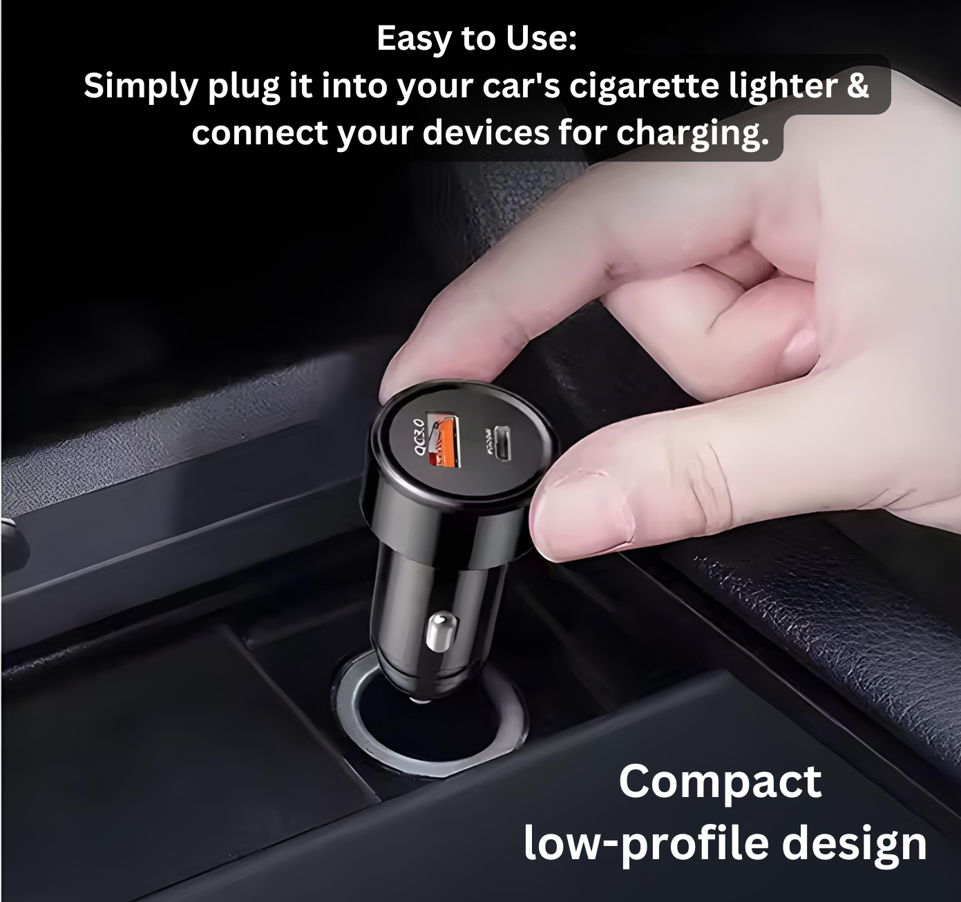 Car Charger 20W with USB-C & USB-A Ports for Fast Charging