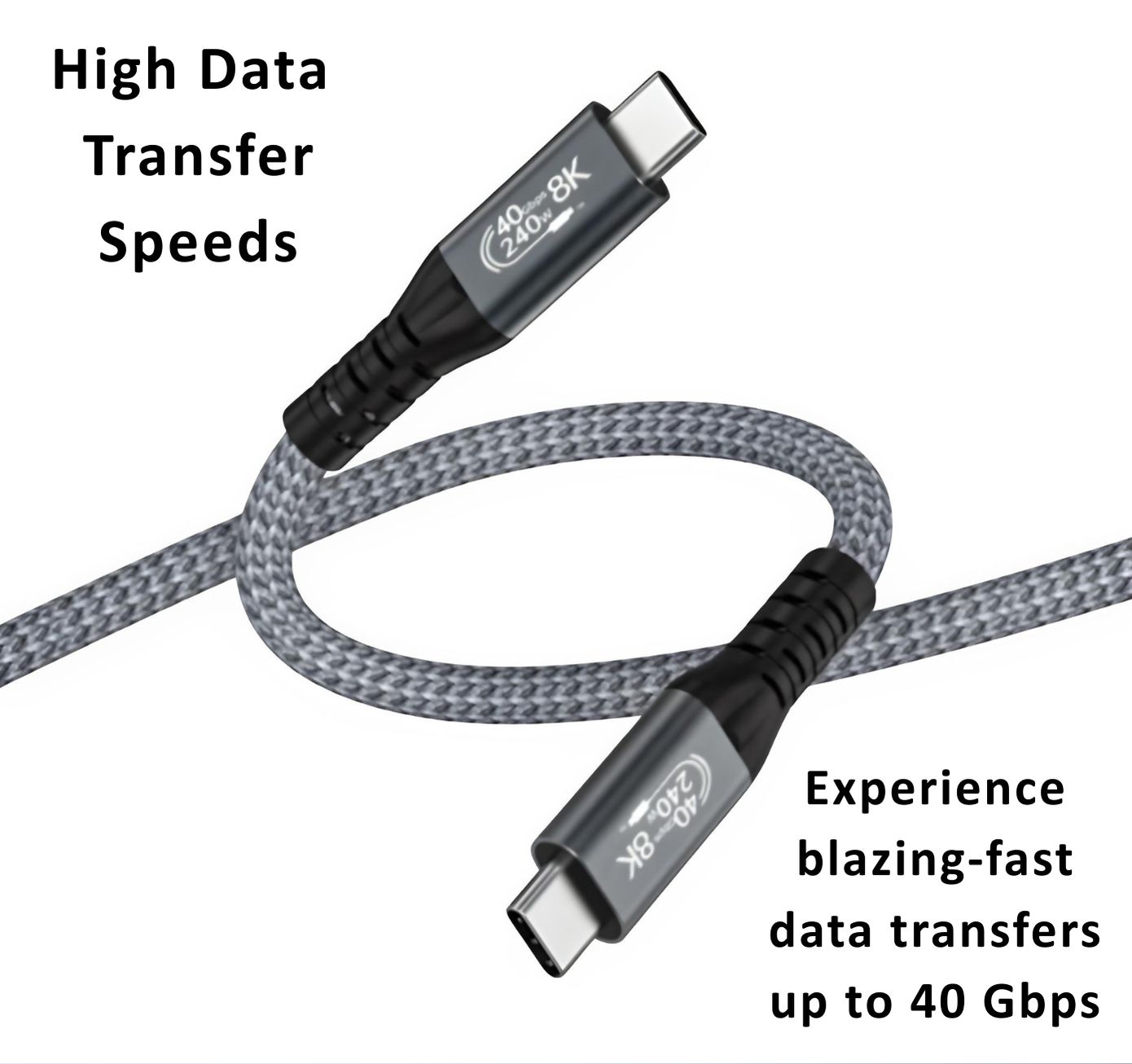 USB-C to USB-C Thunderbolt 4 240W Cable (1 Mtr)