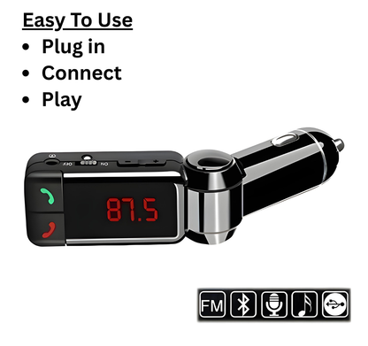 FM Transmitter with Bluetooth and Dual USB Car Charger