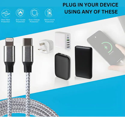 Lightning To USB C Cable - 2 Metre (30W) Turbo Cables