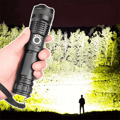 Turbo 90000 Lumens XHP50.2 Tactical LED Flashlight – Ultra Bright & Rechargeable