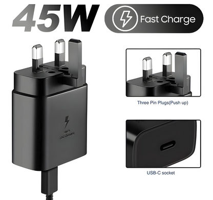 Compact Power Adaptor USB C - 45w Fast Charging (240v)