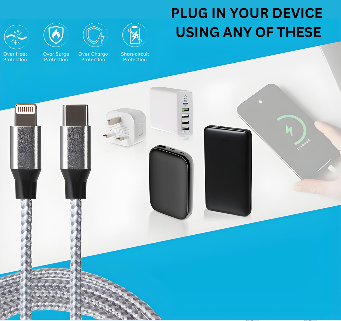 Lightning To USB C Cable - 1 Metre (30W)