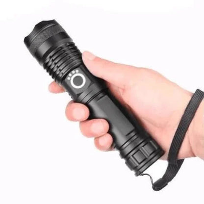 Turbo 90000 Lumens XHP50.2 Tactical LED Flashlight – Ultra Bright & Rechargeable