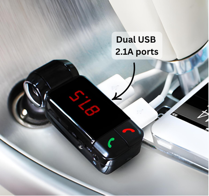 FM Transmitter with Bluetooth and Dual USB Car Charger